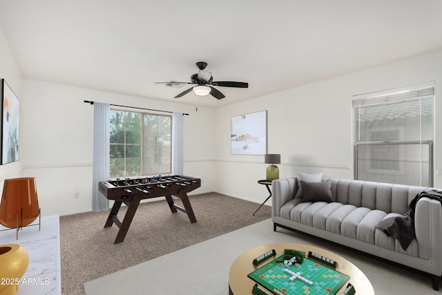 2986 E Country Shadows St, Gilbert, AZ 85298 - rec room with ceiling fan, carpet floors, and baseboards