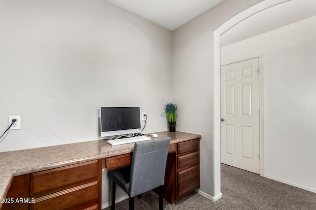 2986 E Country Shadows St, Gilbert, AZ 85298 - office space with dark carpet, baseboards, and built in desk