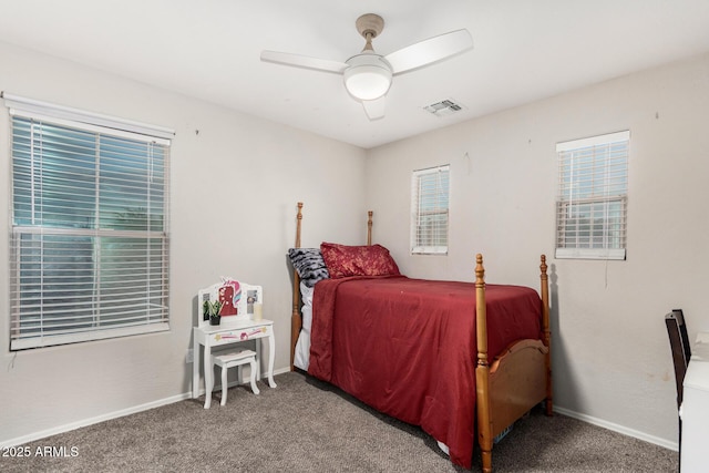 2986 E Country Shadows St, Gilbert, AZ 85298 - carpeted bedroom featuring baseboards and a ceiling fan