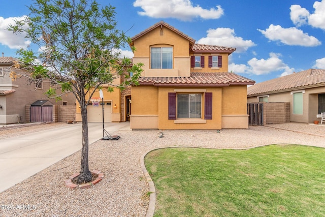 2986 E Country Shadows St, Gilbert, AZ 85298 - view of front facade with a tile roof, driveway, stucco siding, and a garage