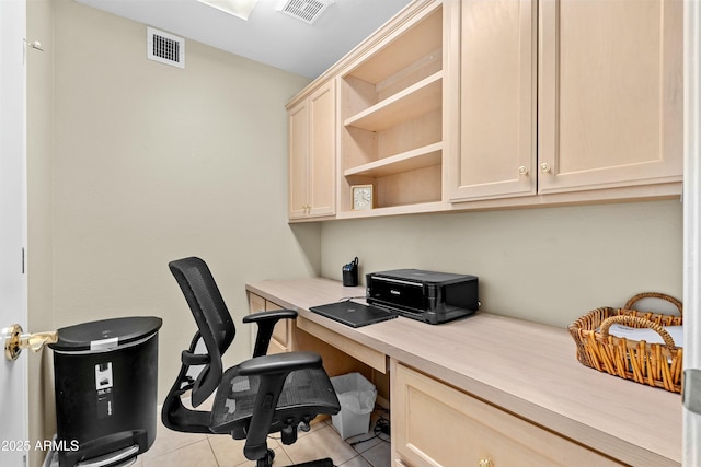 office area featuring light tile patterned floors