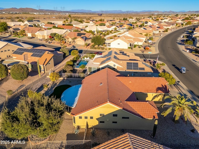 aerial view with a mountain view