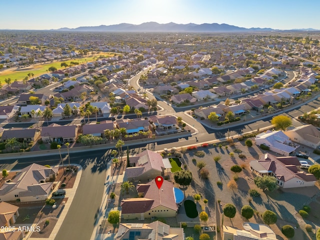 aerial view featuring a mountain view