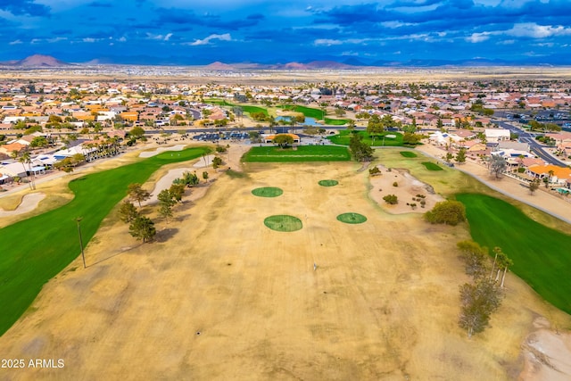 drone / aerial view with a mountain view