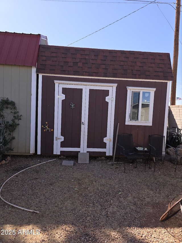 view of shed