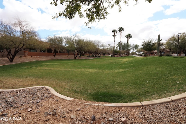 view of property's community featuring a yard