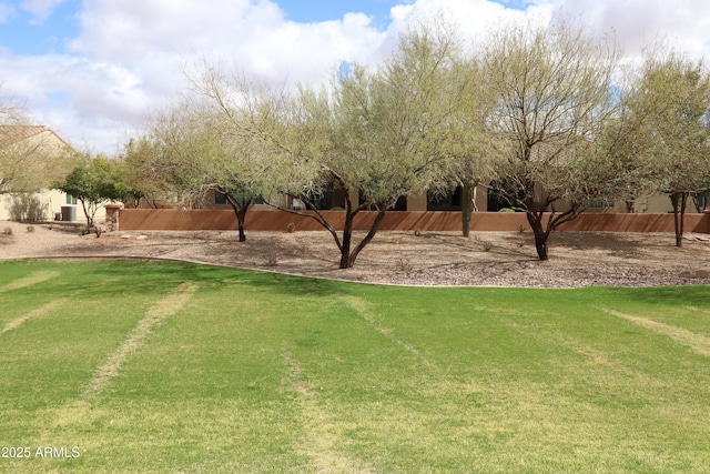 view of yard featuring fence