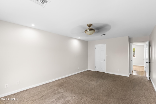1911 E Lawrence Rd, Phoenix, AZ 85016 - empty room featuring ceiling fan, carpet floors, and recessed lighting