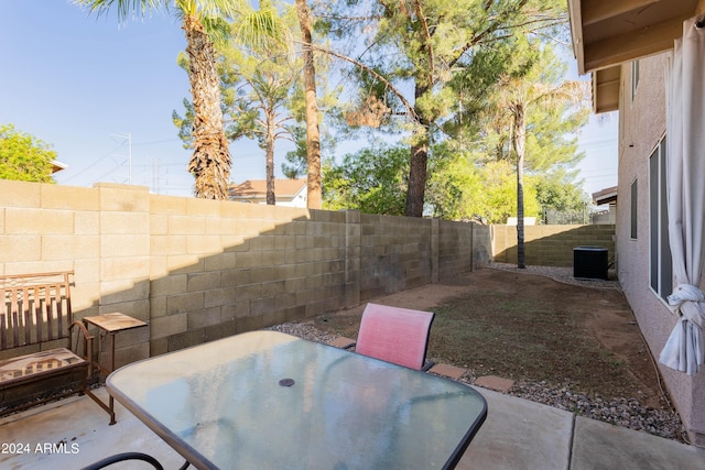 view of patio featuring central AC unit