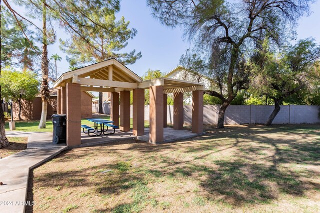 view of yard with a gazebo