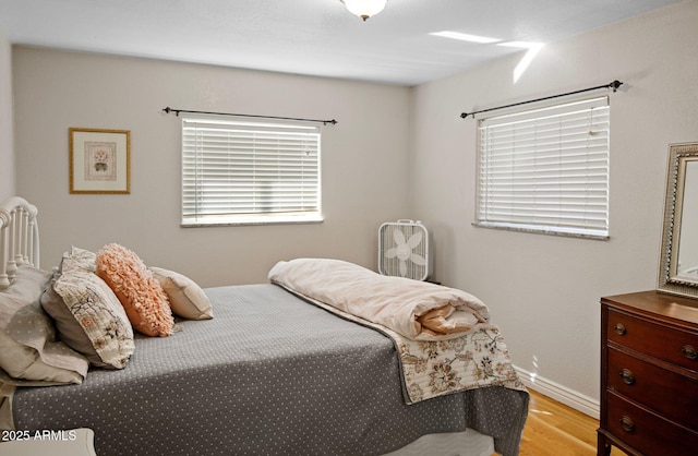 bedroom featuring light hardwood / wood-style flooring