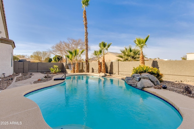 view of pool with a fenced in pool and a fenced backyard