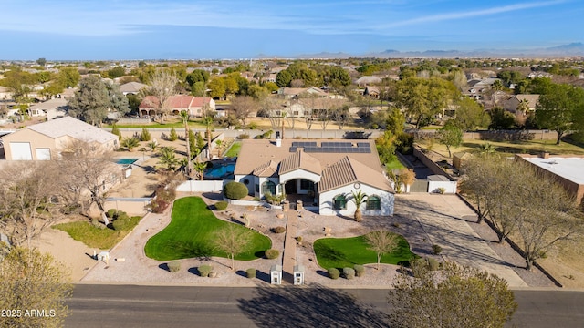 drone / aerial view with a residential view