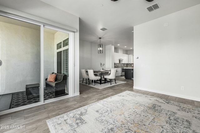 interior space featuring light hardwood / wood-style floors