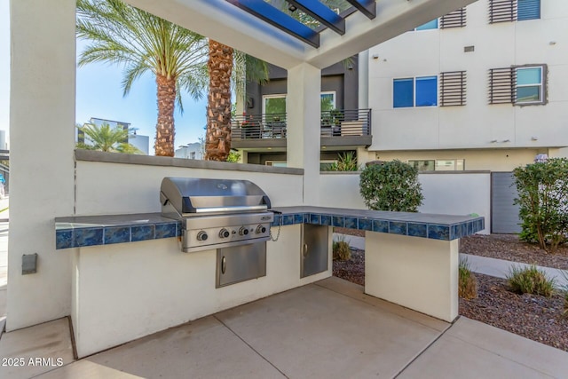 view of patio with area for grilling