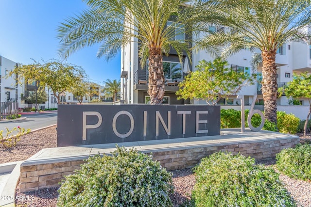 view of community sign