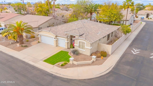 drone / aerial view with a residential view