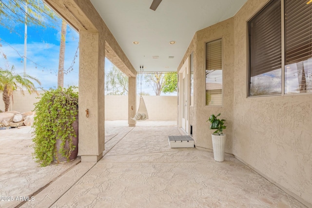 view of patio with a fenced backyard