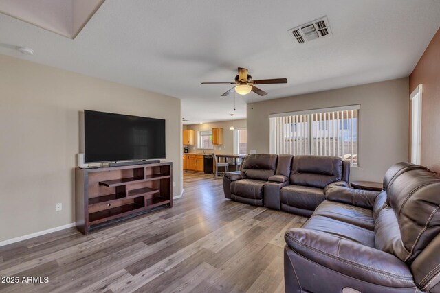 12720 W Cantenia Rd, Avondale, AZ 85392 - living room featuring ceiling fan and wood finished floors