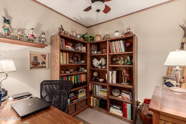 16249 E Stancrest Dr, Fountain Hills, AZ 85268 - office space with ceiling fan and ornamental molding