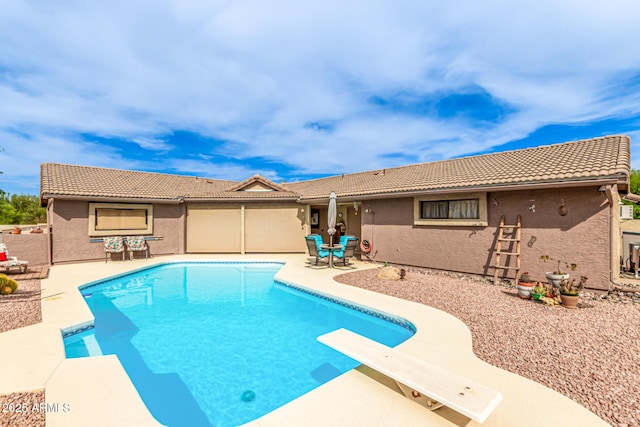 16249 E Stancrest Dr, Fountain Hills, AZ 85268 - view of swimming pool with a diving board and a patio
