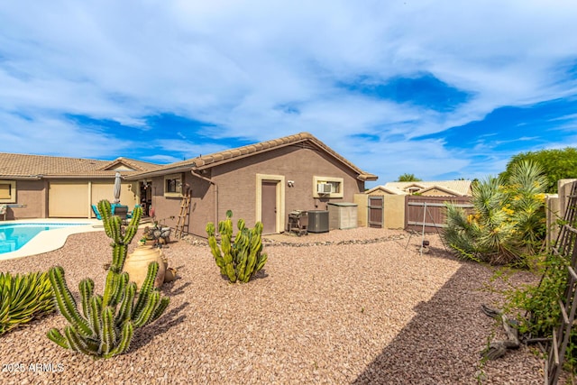 16249 E Stancrest Dr, Fountain Hills, AZ 85268 - back of property featuring a fenced backyard, cooling unit, stucco siding, a patio, and a tiled roof