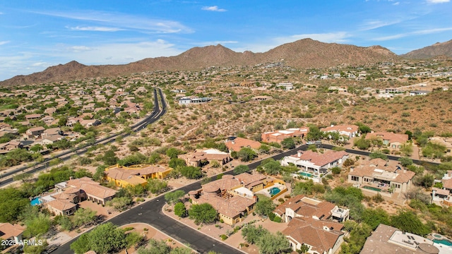 bird's eye view with a mountain view