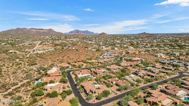 bird's eye view with a mountain view