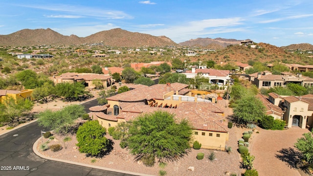 bird's eye view featuring a mountain view