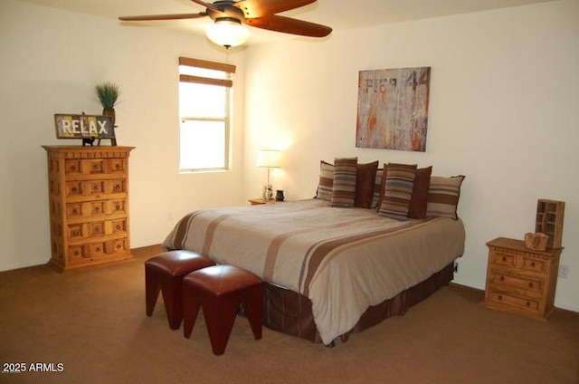 12217 W Planada Ln, Sun City, AZ 85373 - bedroom featuring a ceiling fan and carpet flooring