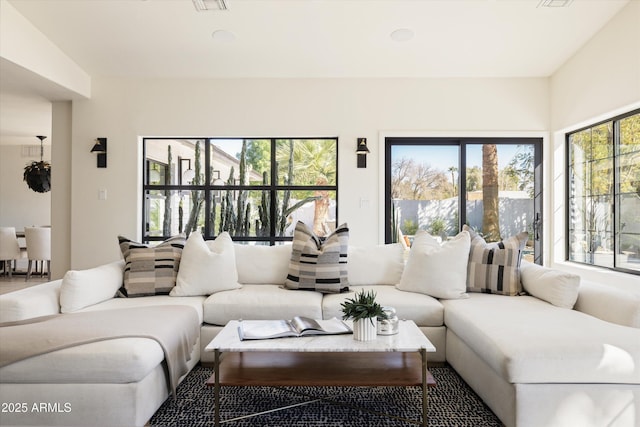 living room featuring a healthy amount of sunlight