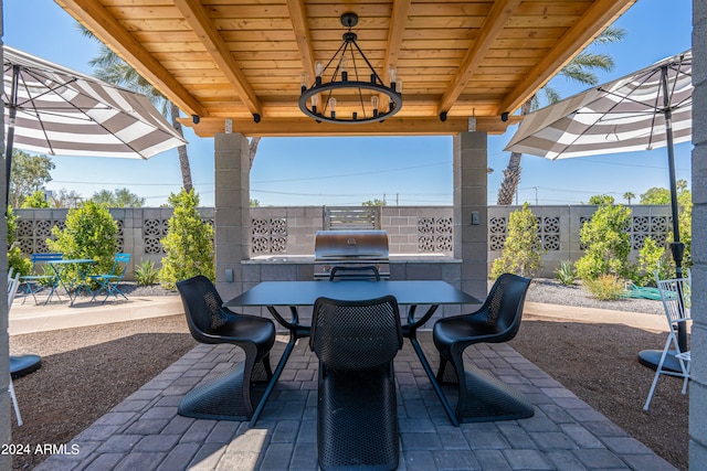 view of patio with grilling area