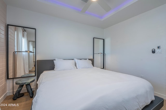 bedroom featuring ceiling fan