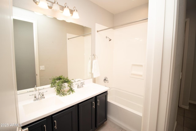 20471 E Carriage Way, Queen Creek, AZ 85142 - full bathroom with shower / bathtub combination, double vanity, and tile patterned floors