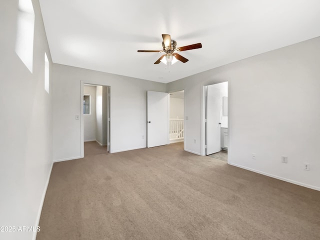 4229 E Betsy Ln, Gilbert, AZ 85296 - unfurnished bedroom with carpet flooring, ensuite bath, and ceiling fan