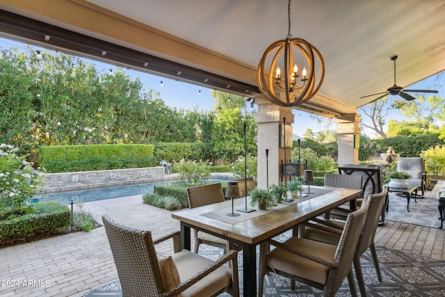 view of patio with ceiling fan