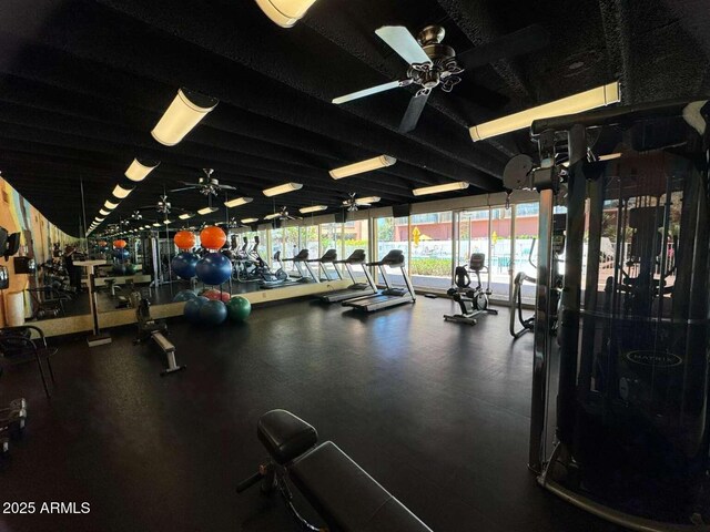 4750 N Central Ave Unit R3, Phoenix, AZ 85012 - workout area featuring a ceiling fan