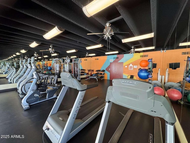 4750 N Central Ave Unit R3, Phoenix, AZ 85012 - exercise room featuring ceiling fan
