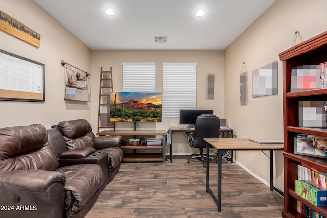 office featuring wood-type flooring