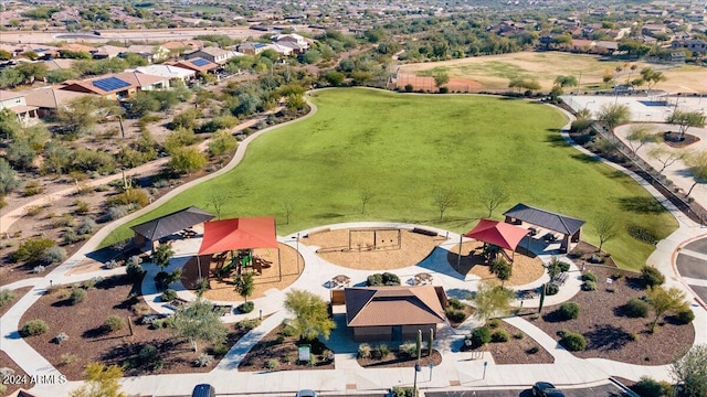 drone / aerial view featuring a residential view