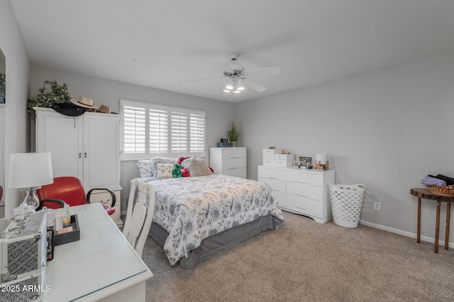 9708 E Pampa Ave, Mesa, AZ 85212 - bedroom featuring carpet flooring, baseboards, and ceiling fan