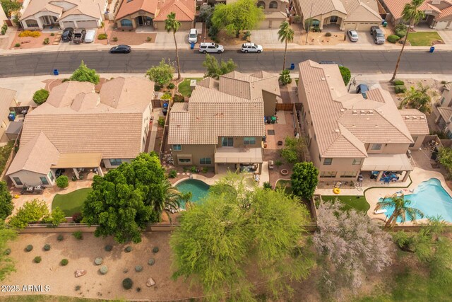 9708 E Pampa Ave, Mesa, AZ 85212 - aerial perspective of suburban area featuring a pool area