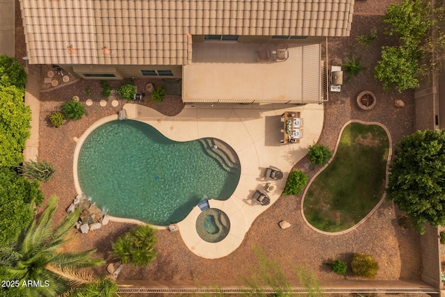 9708 E Pampa Ave, Mesa, AZ 85212 - aerial view of property and surrounding area with a pool