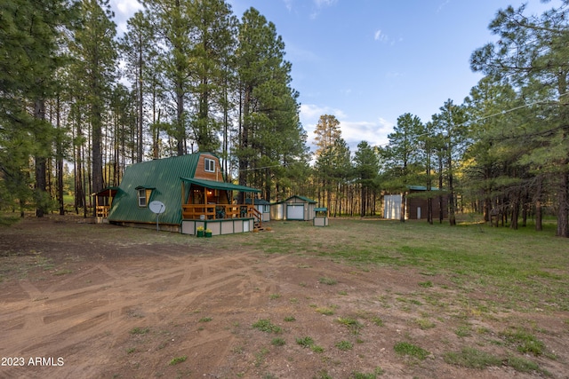 1053 Pond Cir, Forest Lakes, AZ 85931 - view of yard featuring a detached garage and an outdoor structure
