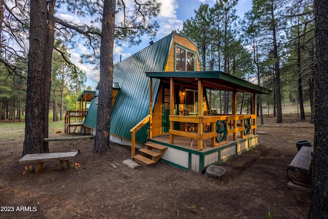 1053 Pond Cir, Forest Lakes, AZ 85931 - exterior space featuring a gambrel roof and metal roof