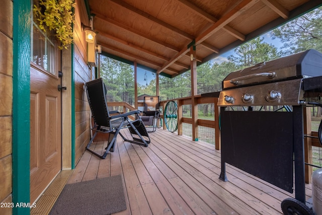 1053 Pond Cir, Forest Lakes, AZ 85931 - deck featuring a grill