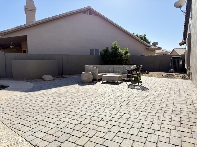 view of patio featuring outdoor lounge area