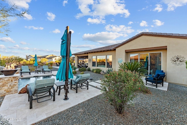 view of patio / terrace featuring an outdoor living space