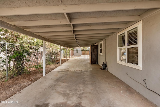 view of patio featuring a carport