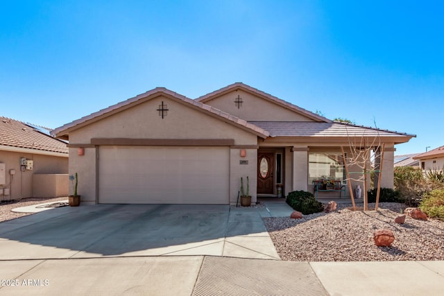 single story home featuring a garage